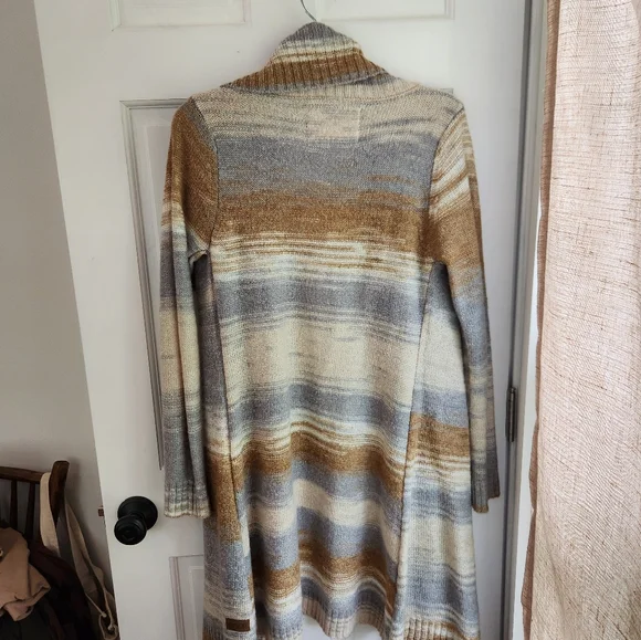 Cozy Striped Cardigan - Brown, Blue And Cream - Picture 6 of 6
